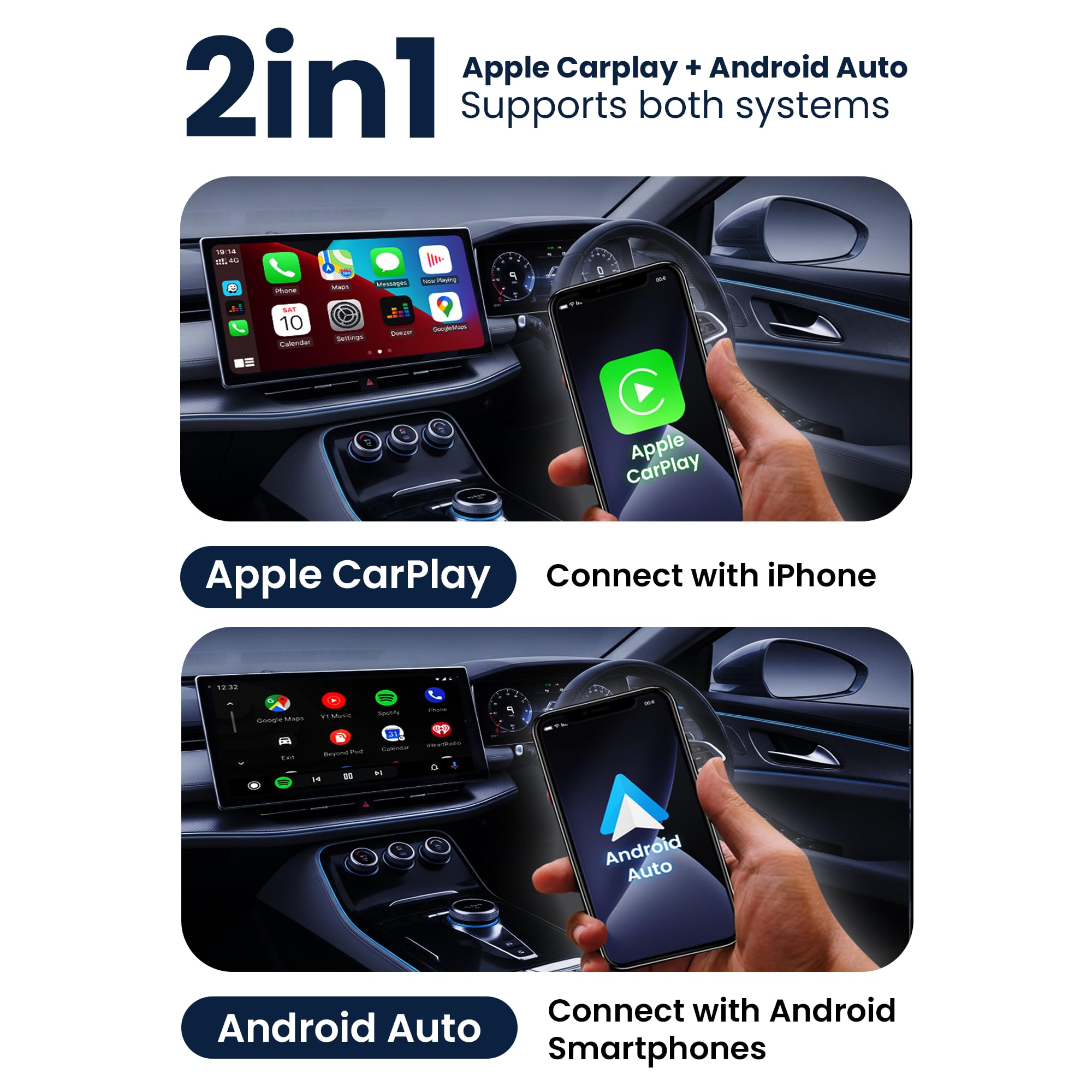 Amazon.com: Wireless Apple CarPlay for iPhone & Android Auto