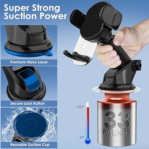 Miniatura 3 de Soporte de teléfono con ventosa para automóvil, soporte universal para teléfono para salpicadero del automóvil, parabrisas y teléfono nueva