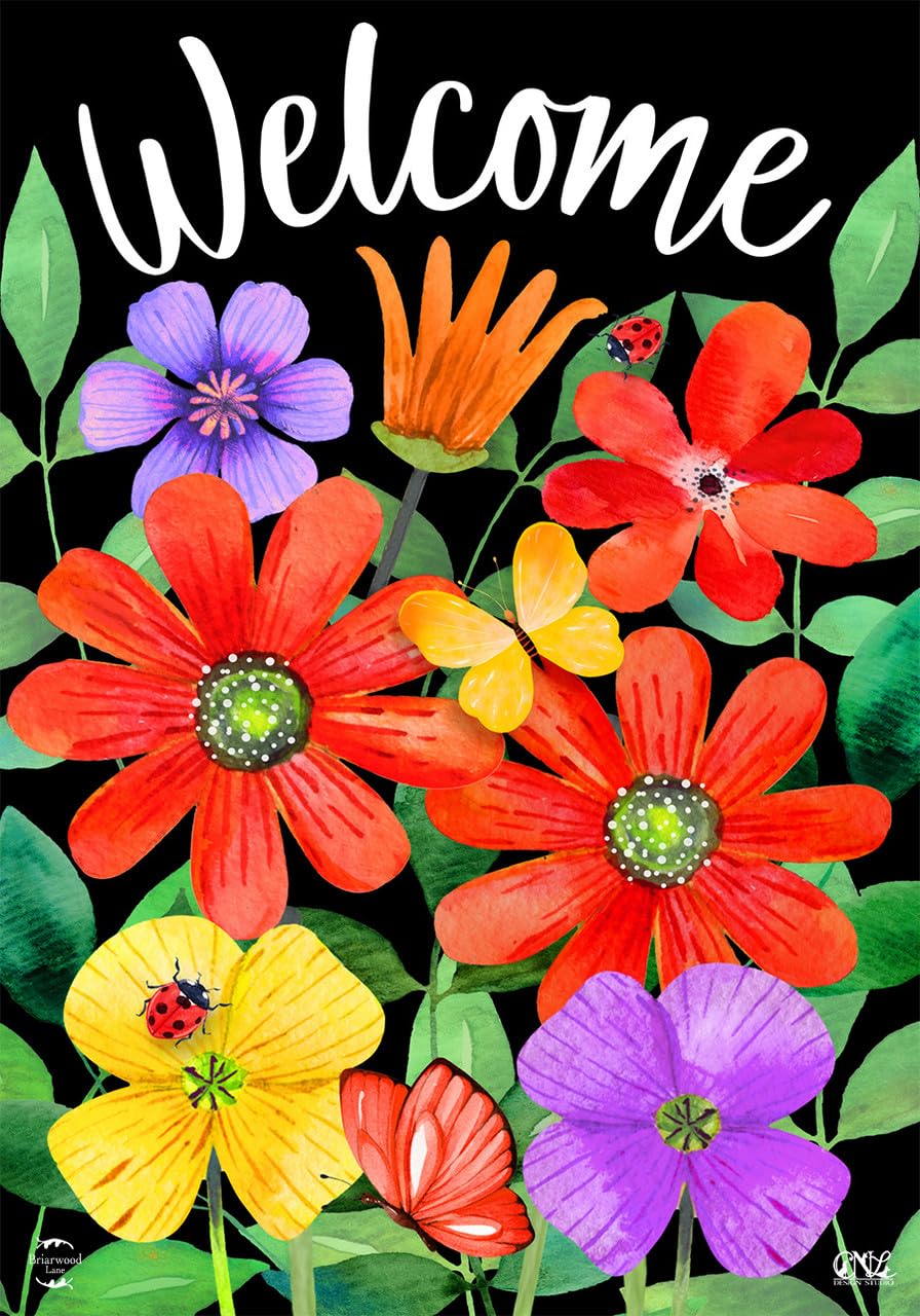 Bandiera Da Giardino Con Farfalle E Api, Bandiera Di Benvenuto - Foto 8