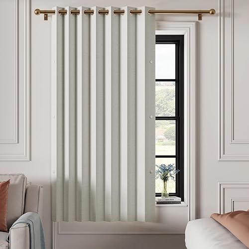 Miniatura 35 de Persianas verticales de tela, persianas de puerta 100% opacas, persiana vertical para puertas correderas, 1 panel, 100 pulgadas de ancho x 84 Blanco