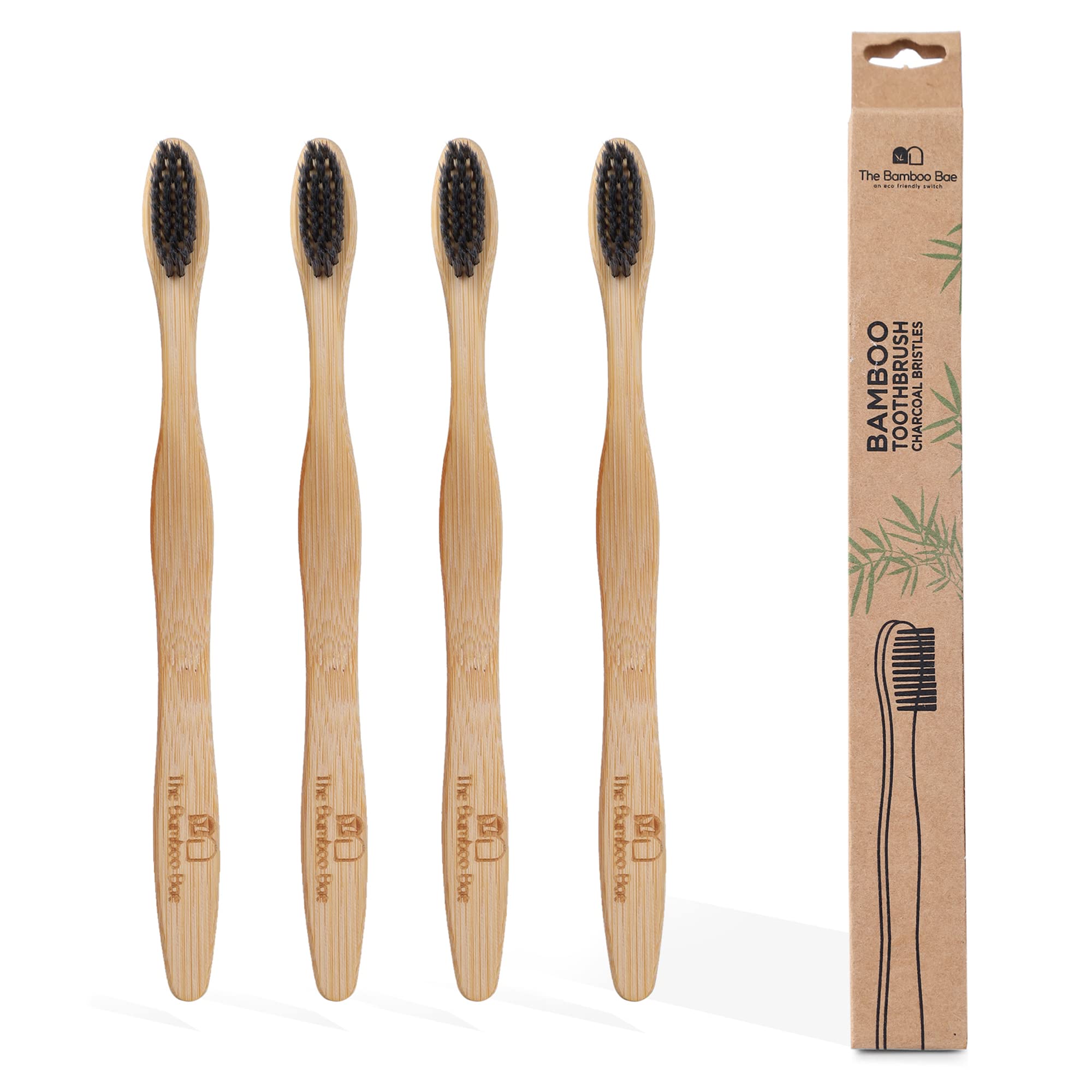 The Bamboo Bae Bamboo Toothbrush Pack of 4 Charcoal Activated Soft Bristles Toothbrush (B08JZCF2BT) Amazon Price History, Amazon Price Tracker