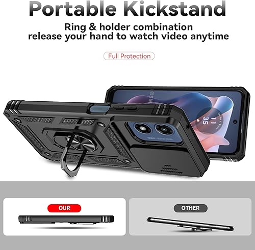 Miniatura 7 de YZOK Funda para Moto G 5G 2024, con Cubierta para Lente de Cámara Protector de Pantalla HD, Grado Militar Soporte de Montaje para Automóvil con