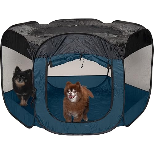 Furhaven Pop Up Playpen Pet Tent Playground - Sailor Blue, Extra Large