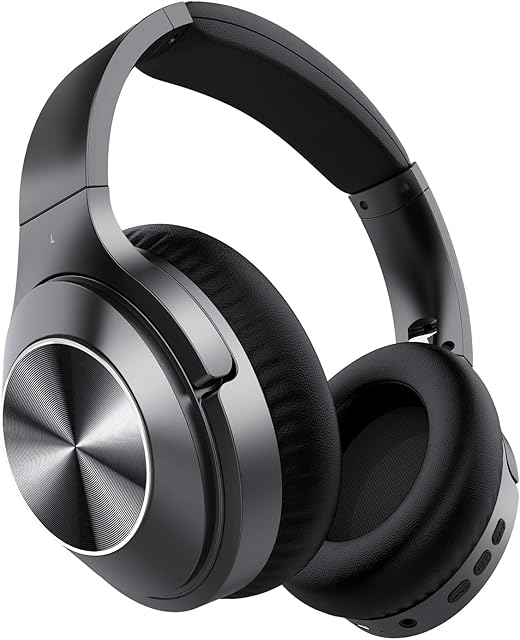 Noise Cancelling Headphones Over Ear: Bluetooth Wireless Foldable ANC Headphones Comfortable with Active Sound Canceling Stereo Mic