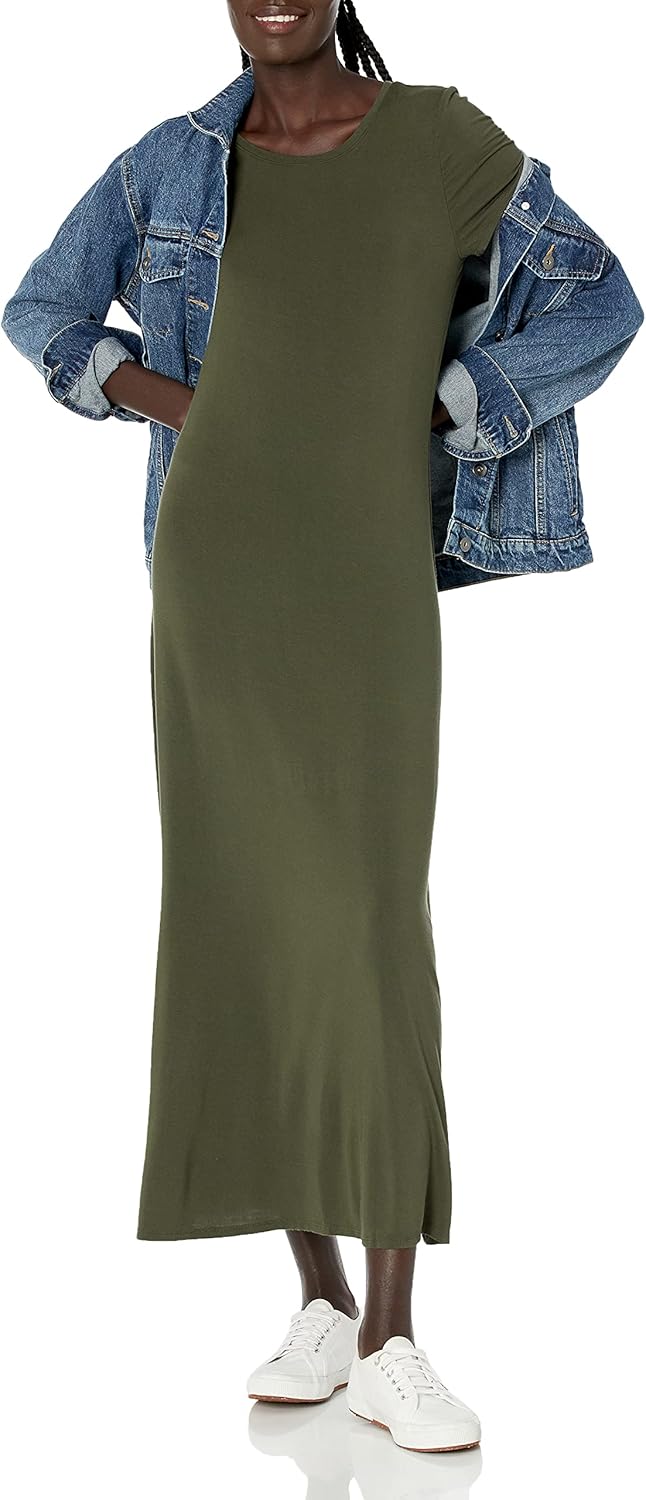 Amazon Essentials Women's Short-Sleeve Maxi Dress, Flowy - Image 5