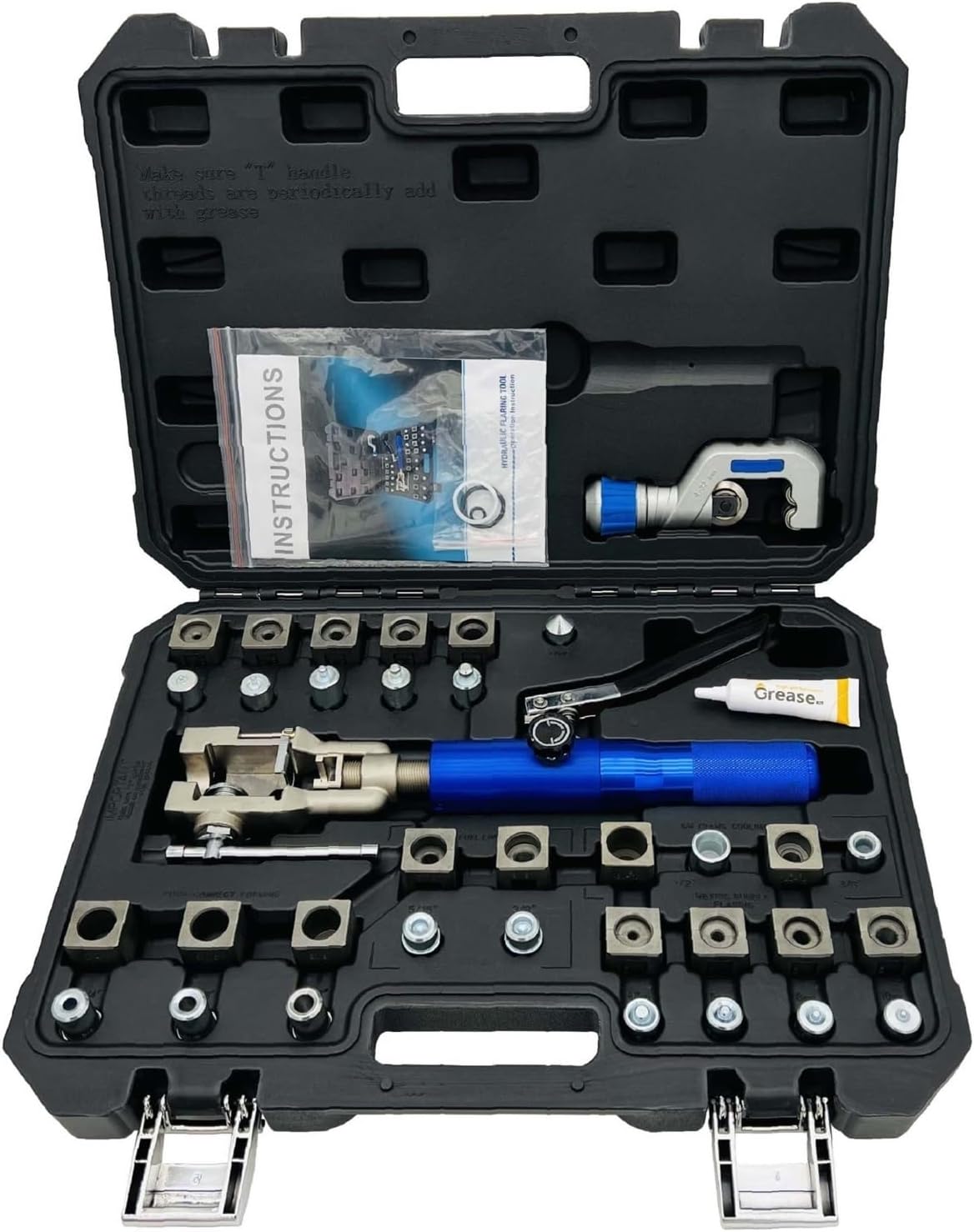 45° Double Brake Repair Hydraulic Flaring Tools Kit with 3/16"-1/2" for Copper Line, Steel Pipe and GM Reparing for Beginners DIY