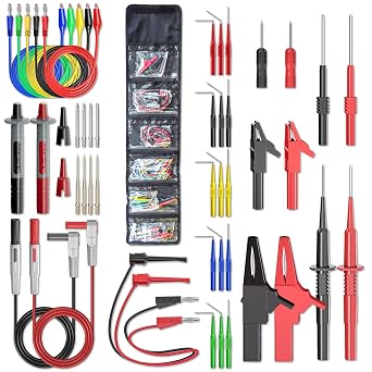 Goupchn 47PCS Multimeter Test Leads Kit with Replaceable Probes Set | Banana Plug to Test Hook Leads, Alligator Clips, Wire Piercing Probes, For Electrical Testing, Automotive Diagnostic