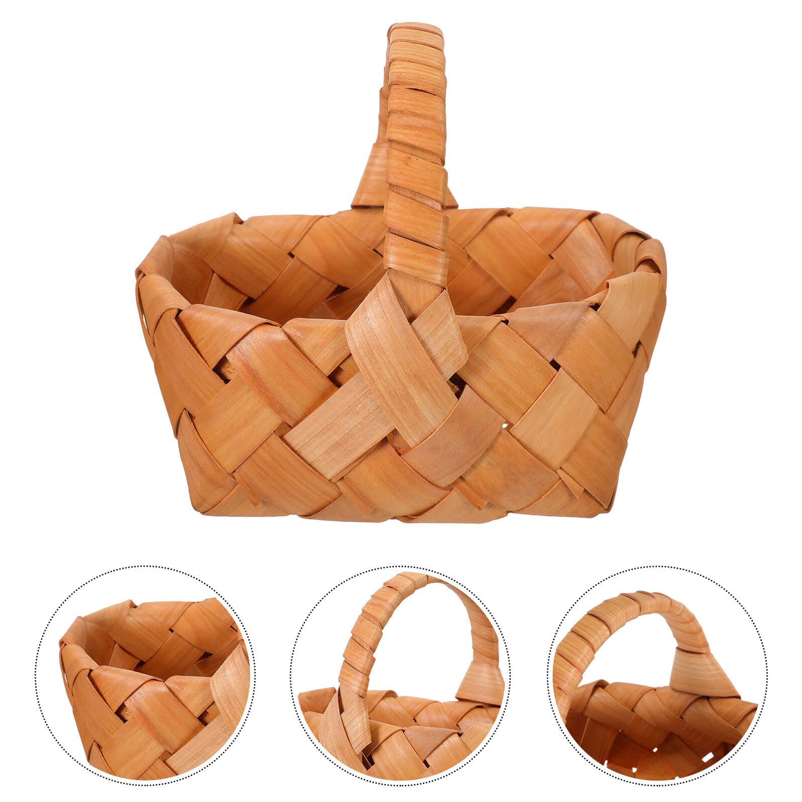 Artibetter 4 Cestas de Mimbre Pequeñas Tejidas en Madera con Asas Mini Cesta para Almacenamiento y Regalos Color Camel Ideales para Organización en Hogar Fiestas y de 4