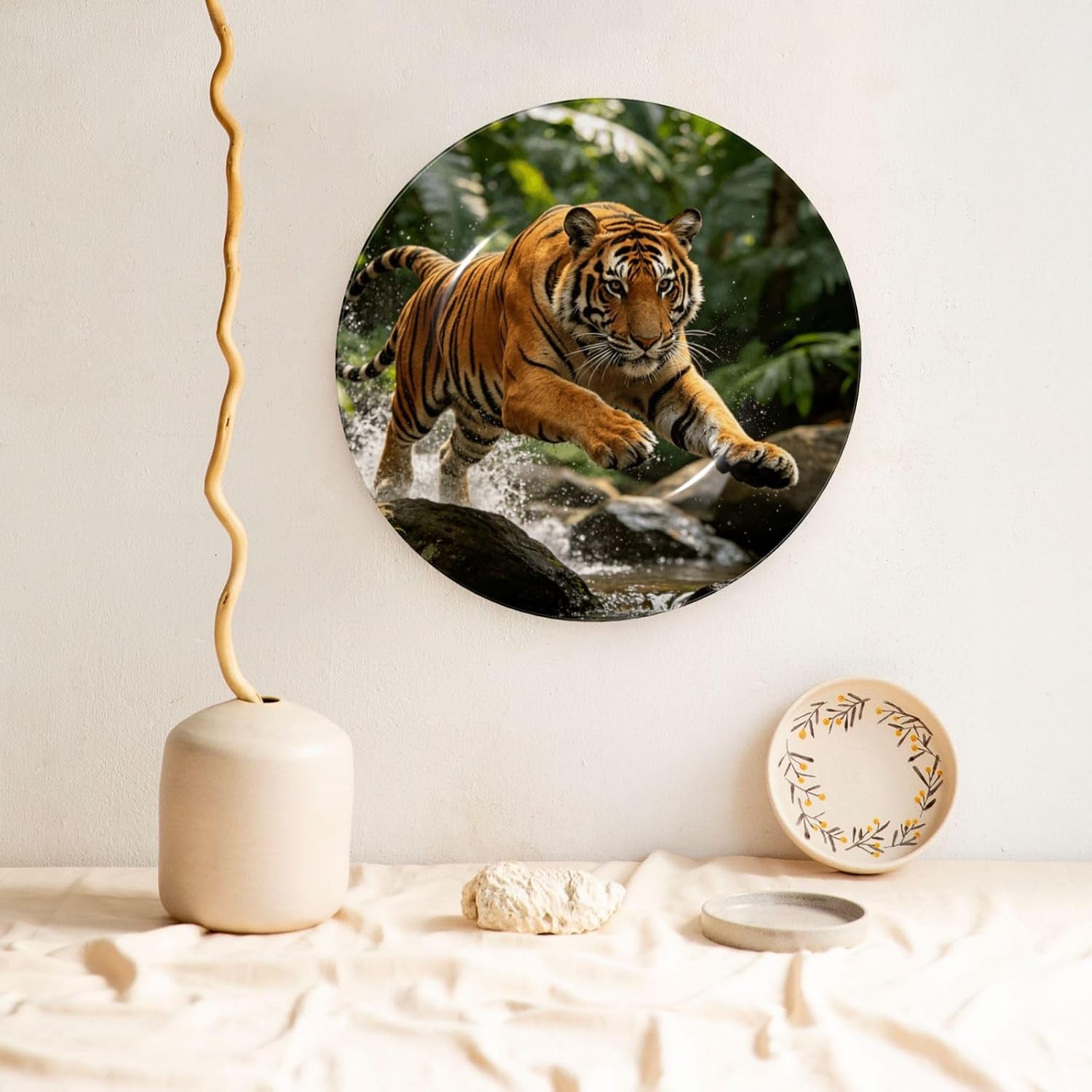 Bone China Decorative Plate with Display Stand Display Plate for Wall Decor
