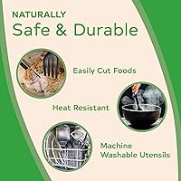 Vista 4 de Juego de cubiertos compostables, utensilios compostables a base de plantas, cubiertos compostables aptos para lavavajillas, cubiertos desechables