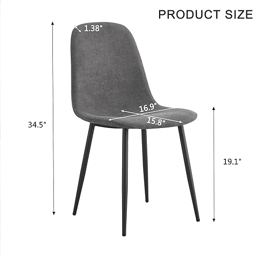 Miniatura 2 de gopop Juego de 6 sillas de comedor, modernas sillas de comedor de cocina, sillas laterales tapizadas para comedor en piel sintética, respaldos de