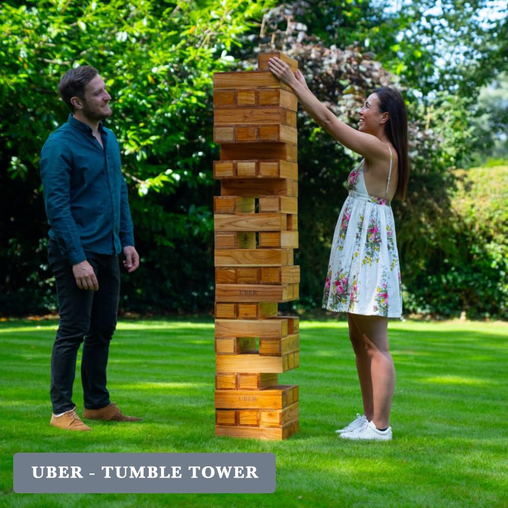 Uber Games 60 kg. Tour vacillante géante XXXL - En bois dur - Qualité supérieure