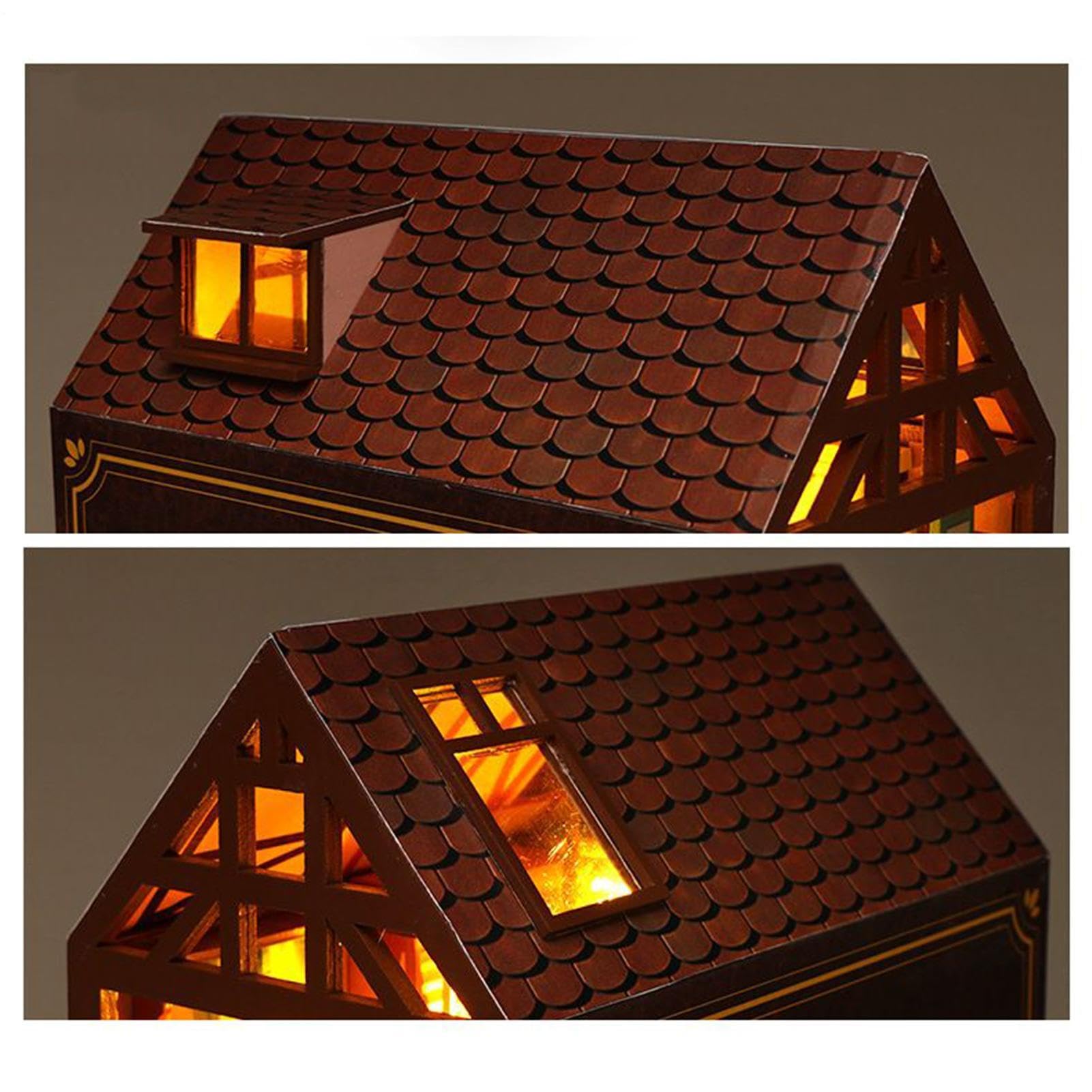 Kit 3D in Legno Decorazione Scrivania Puzzle | Modellino Educativo da Montare con LED per Biblioteca Camera dei Giochi Nursery Aula Lettura per Tutti