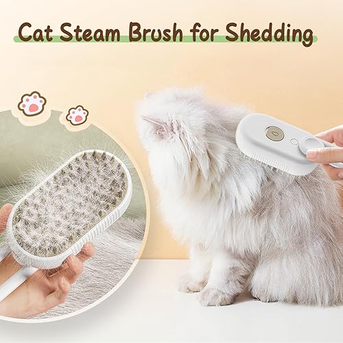 Miniatura 6 de Defur - Peine para gatos y perros, cepillo de vapor 3 en 1 para gatos y gatos, cepillo de vapor para limpiar y arreglar, cepillo 3 en 1 para
