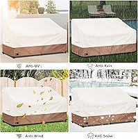 Vista 7 de Funda para Sofá de Exterior para Muebles de Patio - Funda Resistente Impermeable para Sofá de Patio de 3 Plazas para Todo Clima, 79"x38"x35" (Beige)