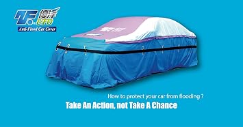UFO Anti-Flood Car Cover Full Coverage Professional Waterproof Water-Resistant ISO90012008 Experiments Patents Awards Sedan SUV SUV, Blue