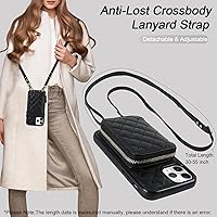 Vista 6 de Bocasal Funda tipo cartera cruzada para iPhone 11 Pro, de piel sintética con bloqueo RFID, con cremallera, funda tipo cartera con función atril