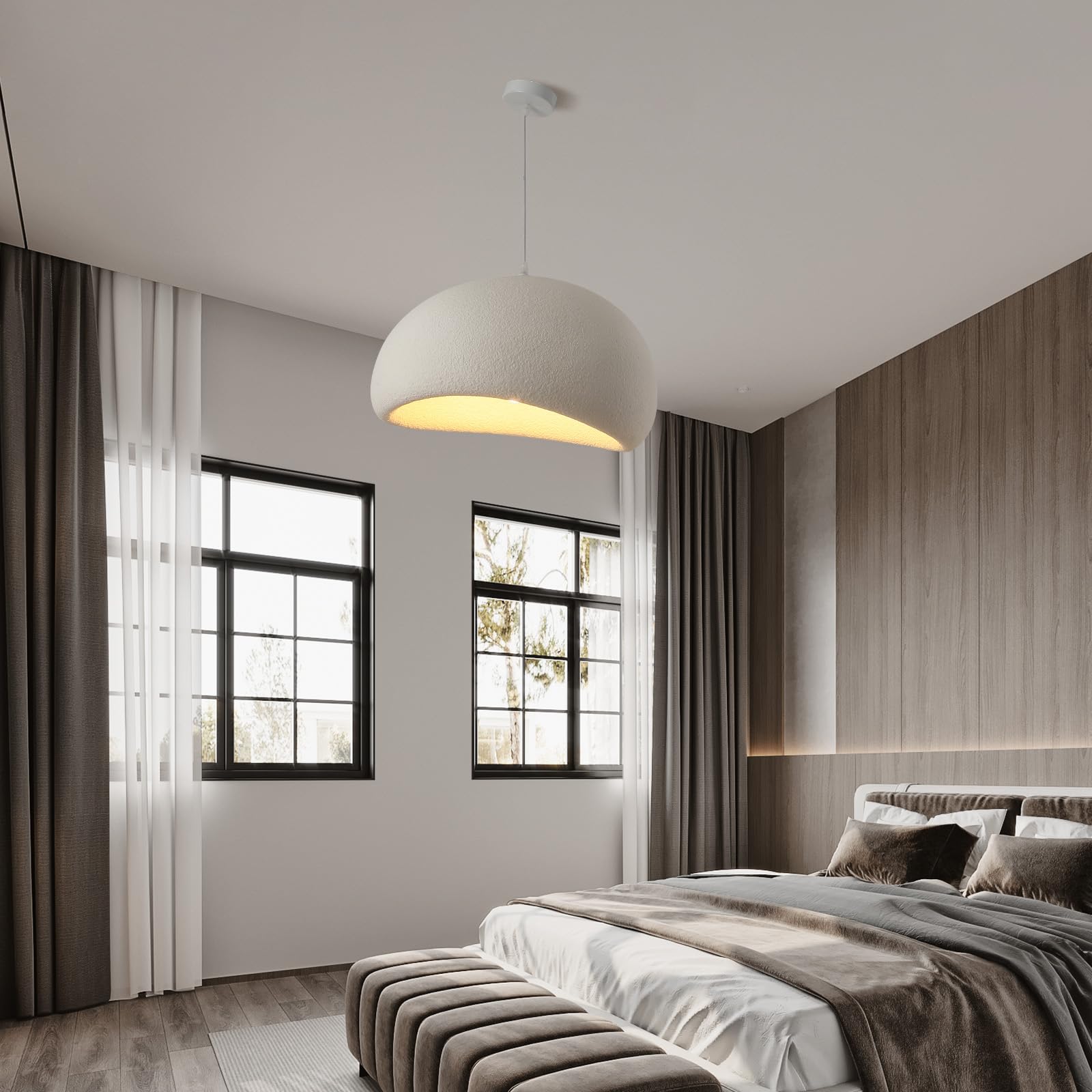Nowoczesna lampa wisząca 50 cm do jadalni, kuchni, wyspy świetlnej, korytarz, restauracja, lampa wisząca, podstawa E27, japoński styl Wabi-Sabi, lampa wisząca