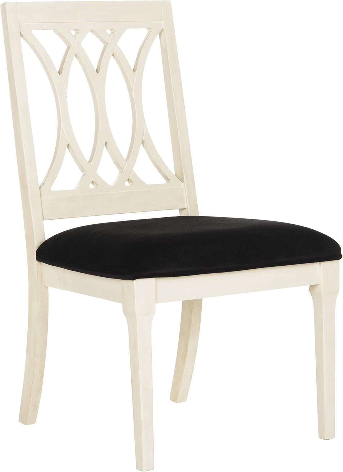 Safavieh Home Collection Selena Black Velvet and White Side Chair (Set of 2)