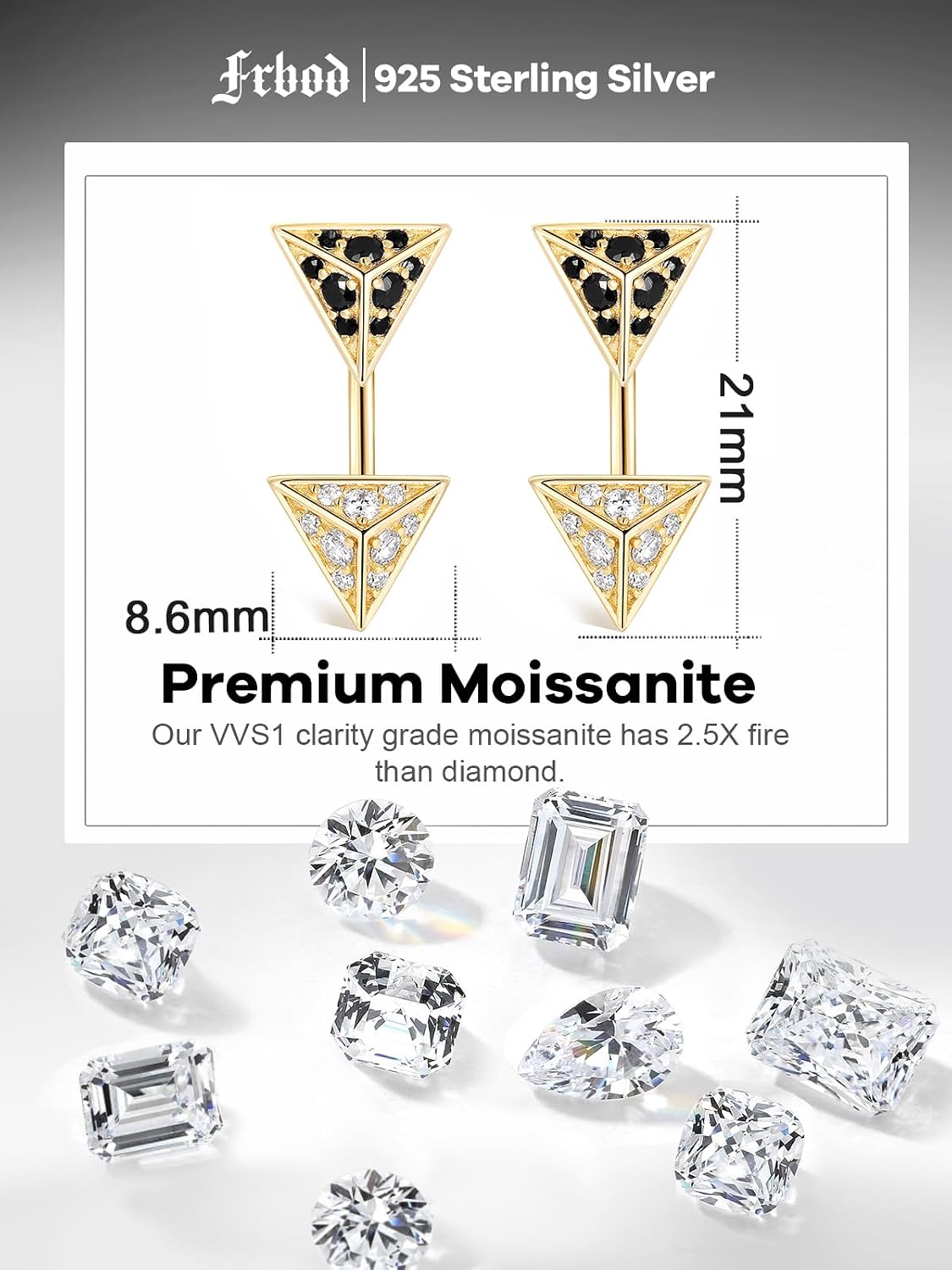 Color-D VVS1 Clarity Moissanite Leaf Angel Wings Dangle Earrings, Solid 925 Sterling Silver with Gold/White Gold Plated, Christmas Birthday Mother's Day Anniversary Earrings for Her