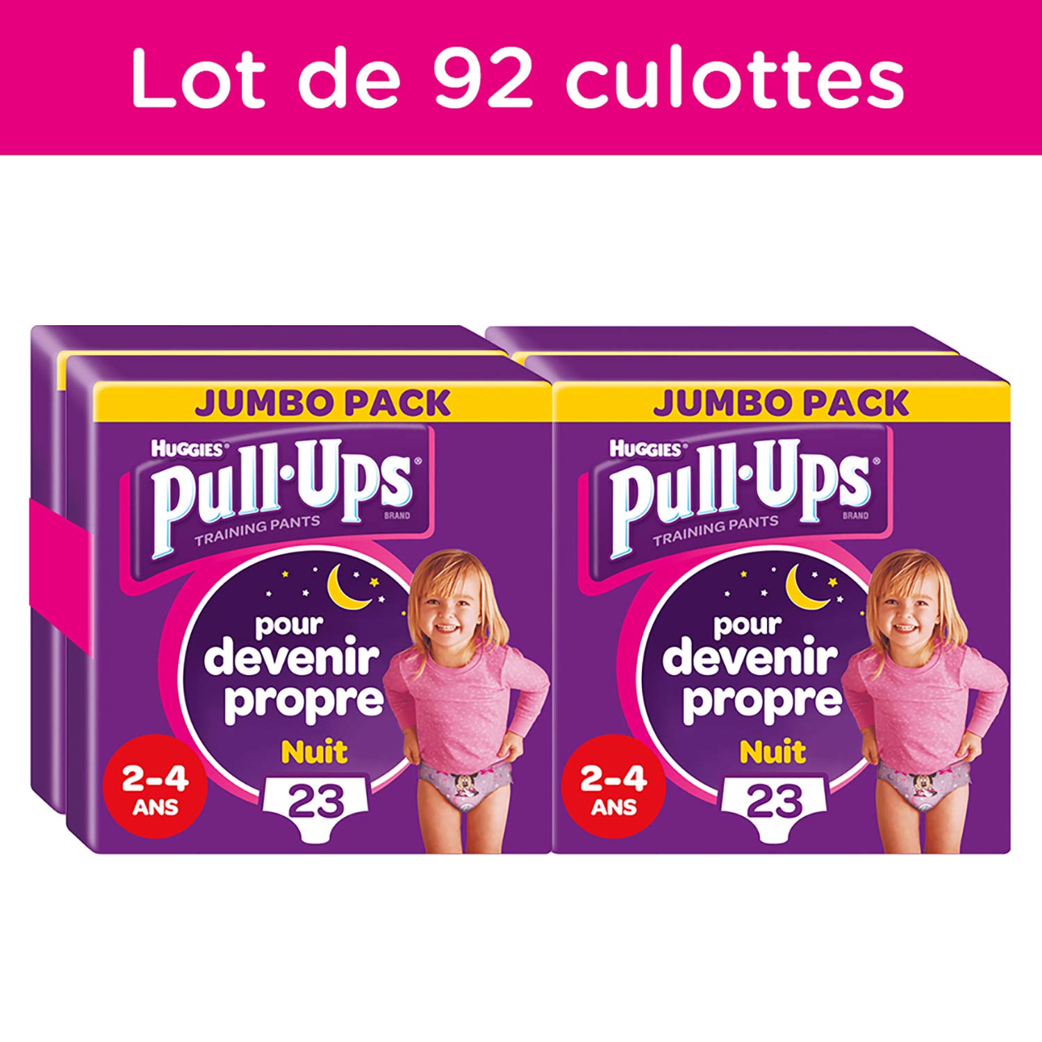 Huggies Pull-Ups Couche de Nuit Fille 2 - 4 Ans 18-23 kg