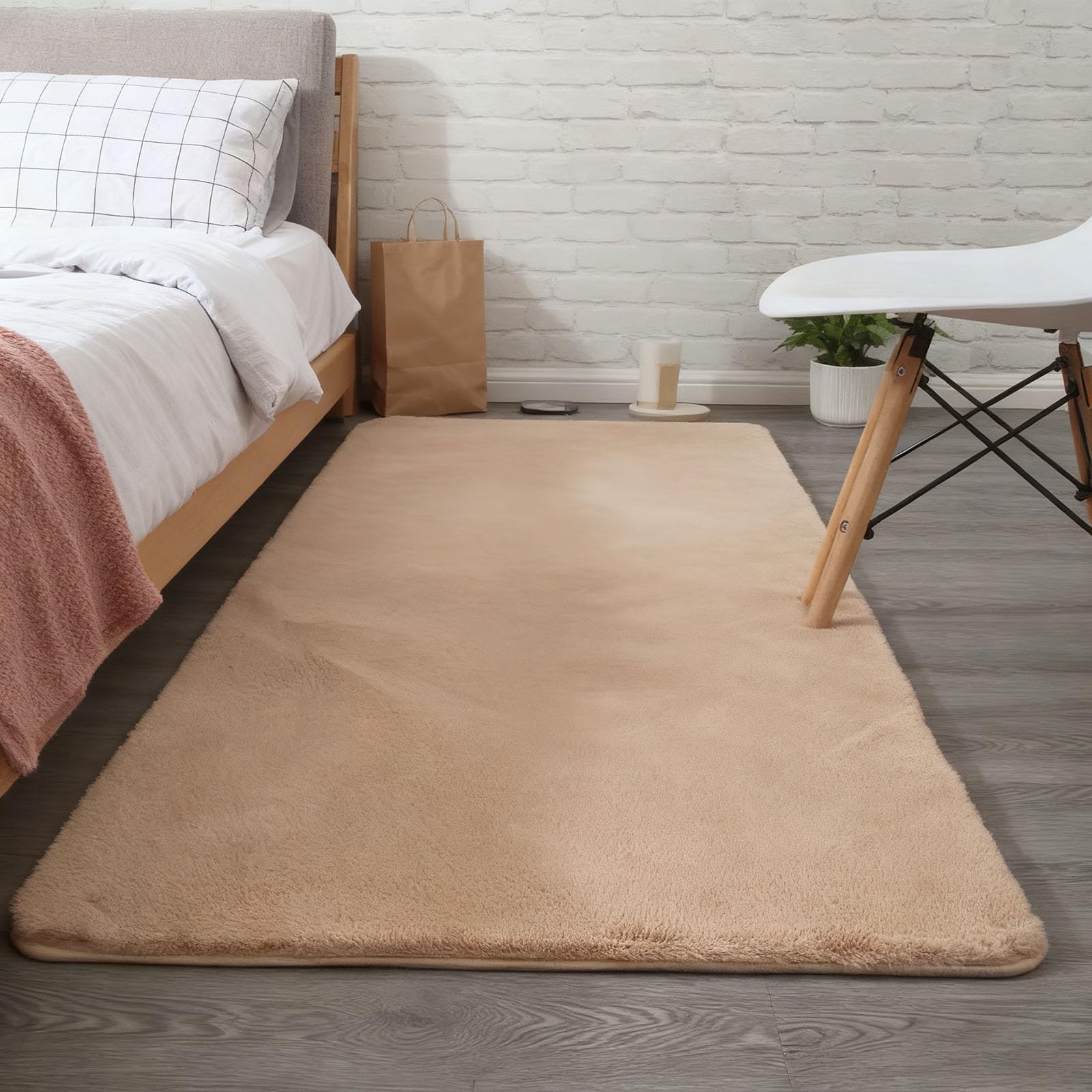 Tapis poil ras salon lavable 1.8 x 2.2 m avec dessous antidérapant