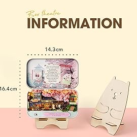 MAGQOO Miniature Dollhouse Kit Box Theater Kit Miniature Room Kit 3D DIY Wooden Doll House Kit with Furniture 1:100(Cherry Blossoms)