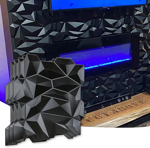 Miniatura 102 de Art3d Paneles para pared 3D para decoración de paredes de interior Rectángulo 3D Blanco,Rectángulo 3D,Negro -,Diamond,Blanco suave,white