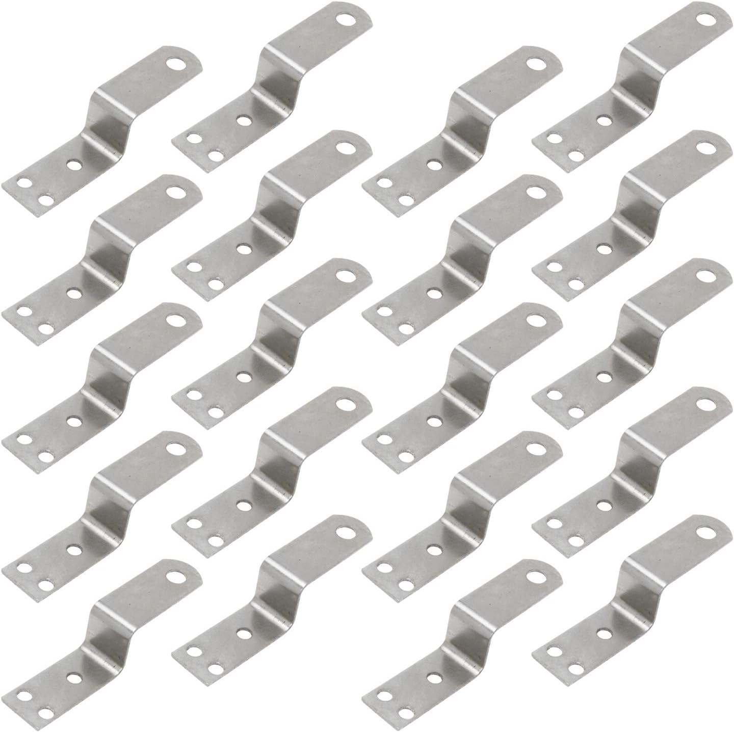 Hordion 20 pcs Silver 1 Inch Metal Z Shape Picture Frame Braces Bracket, Furniture