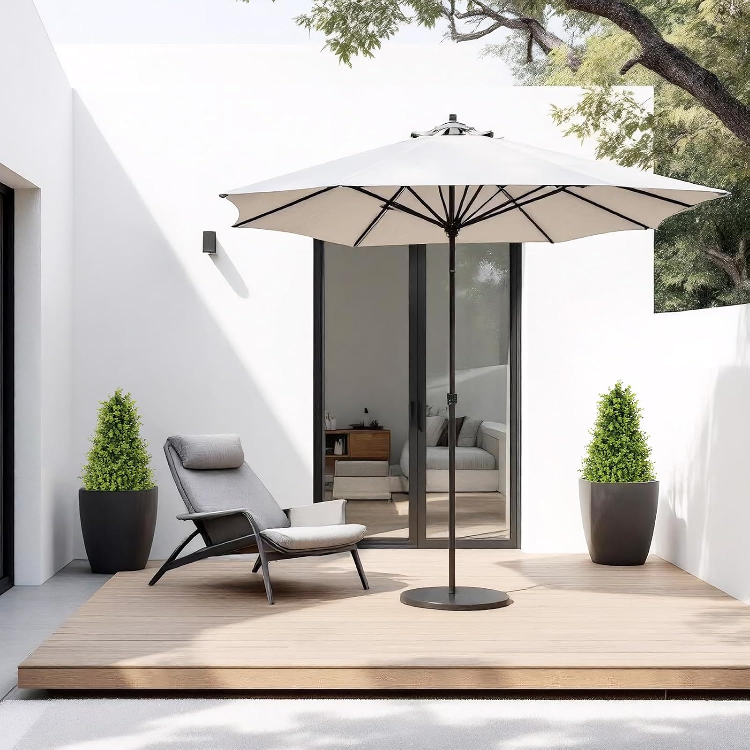 30" Tall Artificial Boxwood Topiary Trees, Set of 2 – UV Resistant Faux Evergreen Shrubs and Bushes for Outdoor Planters, Realistic Fake Plants for Front Porch Outside Patio Garden - Image 7