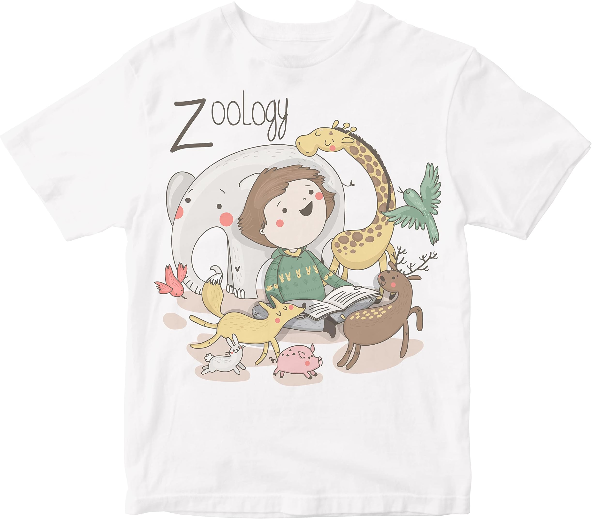 HeybrohKids T-Shirt Cute Zoologist Studying Zoology 100% Cotton Boy's Girl's Regular Fit Unisex T-Shirt