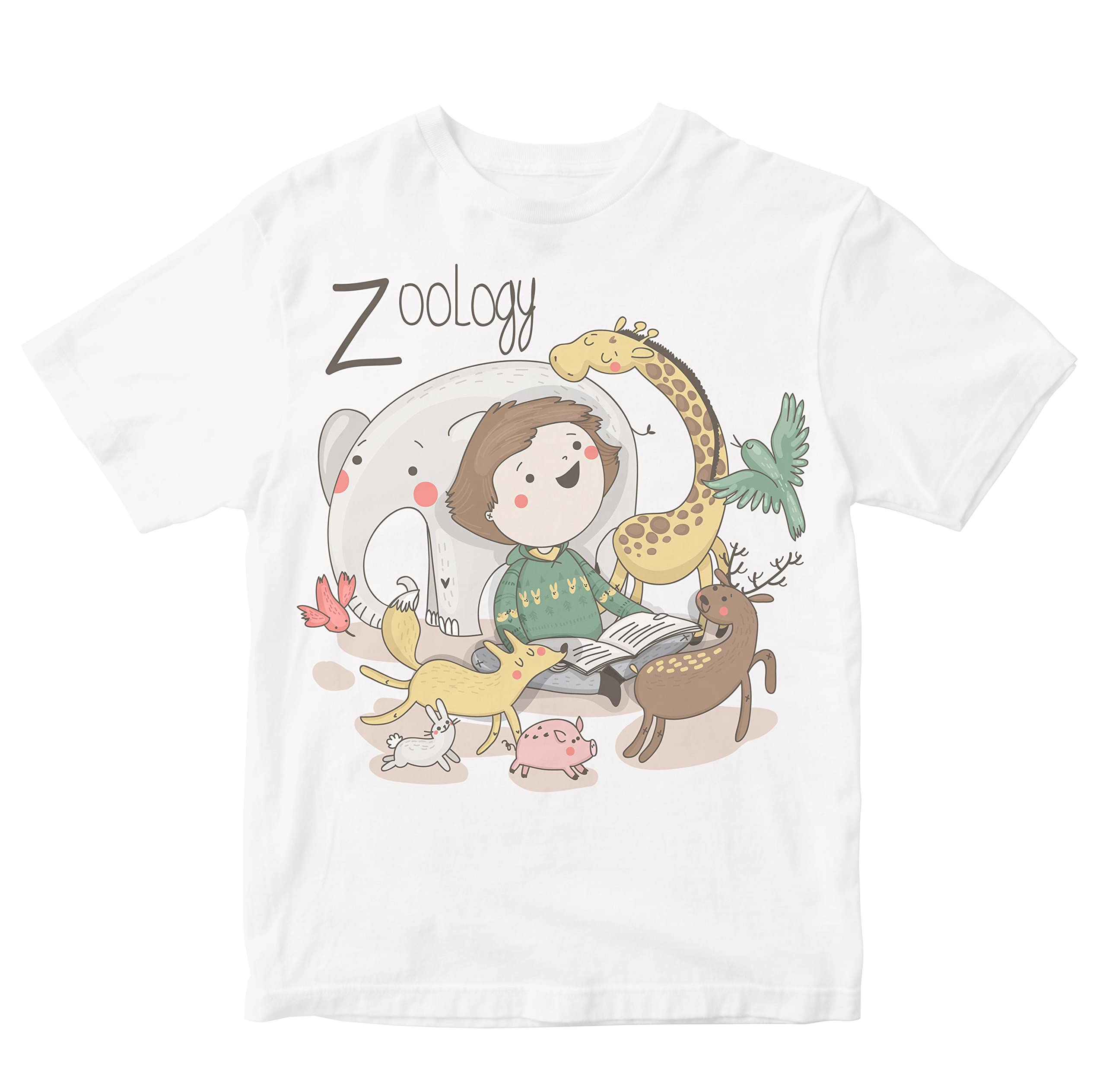 HeybrohKids T-Shirt Cute Zoologist Studying Zoology 100% Cotton Boy's Girl's Regular Fit Unisex T-Shirt