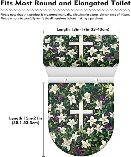 Vista 82 de Fundas antideslizantes para tapa de inodoro y tanque del Día de San Patricio, fundas elásticas para tapa de inodoro, accesorios de decoración de St.