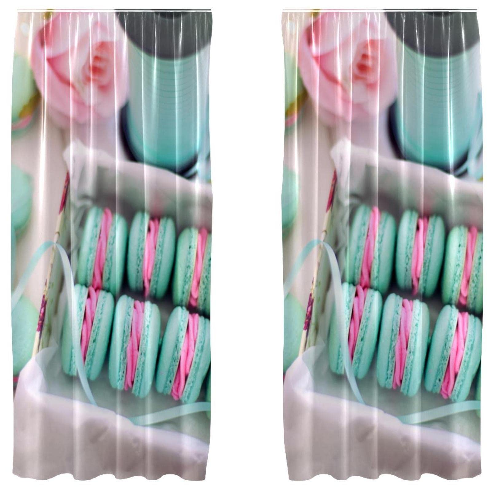 Cortinas de panel decorativas translúcidas juego de 2 paneles ligeros macaron 55 x 84