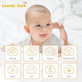 Lovely Care 24 Pack Muslin Burp Cloths 100% Cotton Muslin Cloths Large 20\'\'x10\'\' Extra Soft and Absorbent Baby Burping Cloth - White