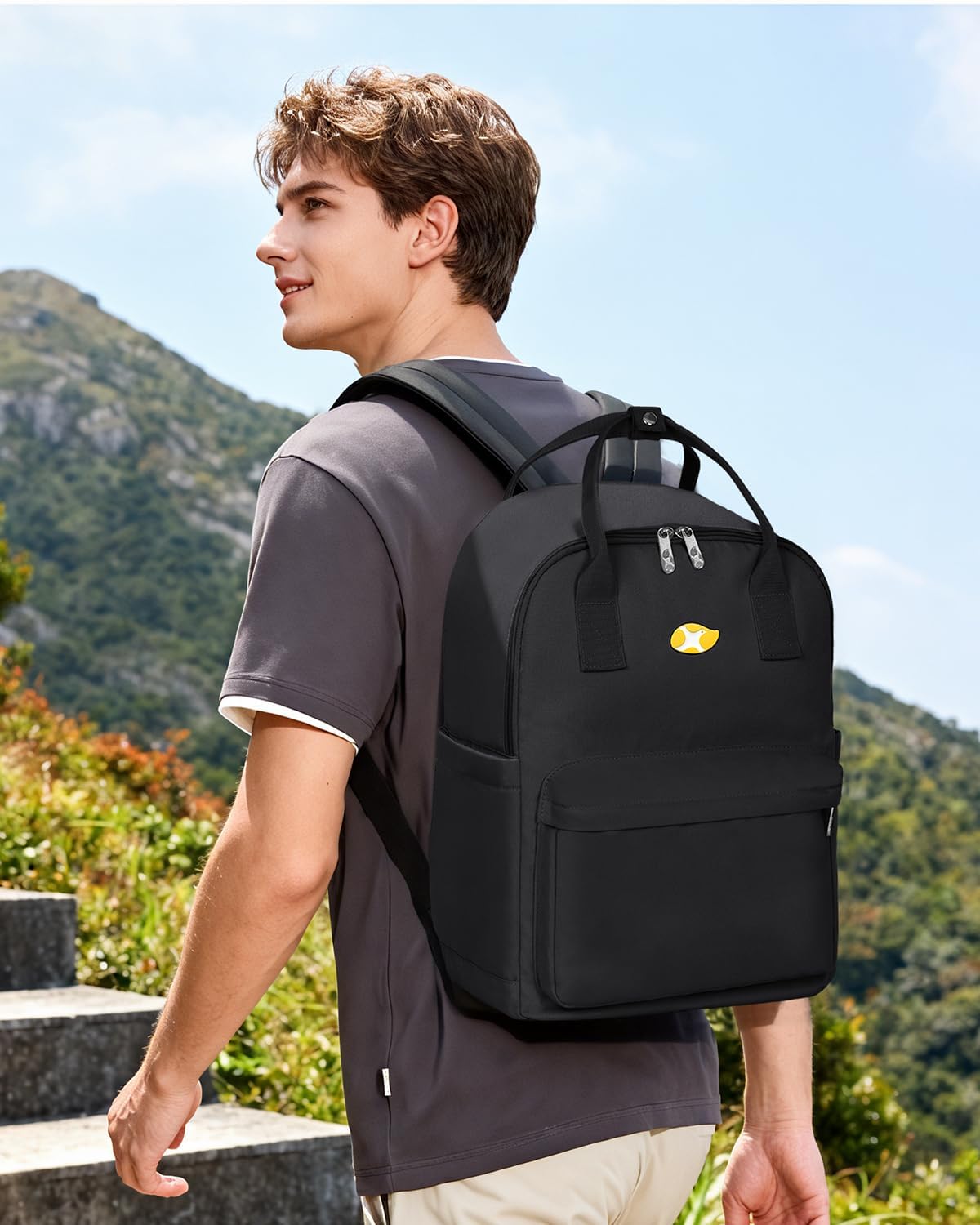 College Backpack for Women and Men, Water Resistant Work Laptop Backpack Gifts for Travel Commute, Lightweight Durable with Adjustable Shoulder Straps and Laptop Compartment (Black) - Image 3