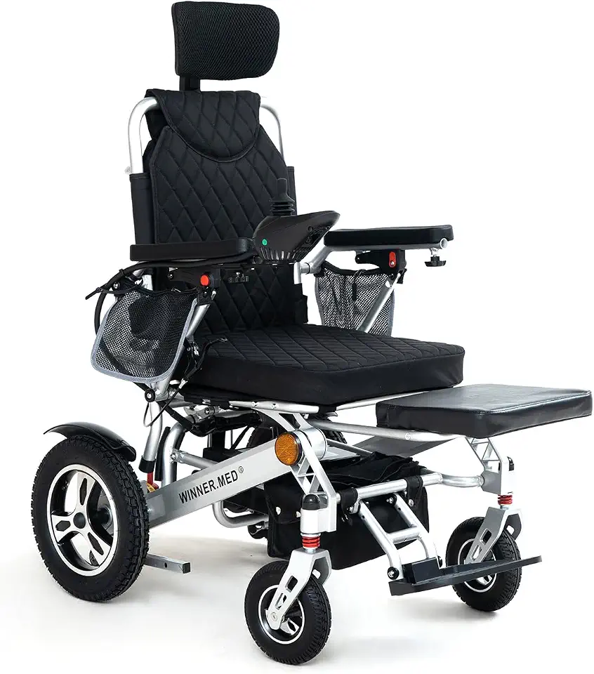 Winner.Med Cadeira de Rodas Motorizada Dobrável – Leve, Compacta e Confortável para Maior Mobilidade e Autonomia
