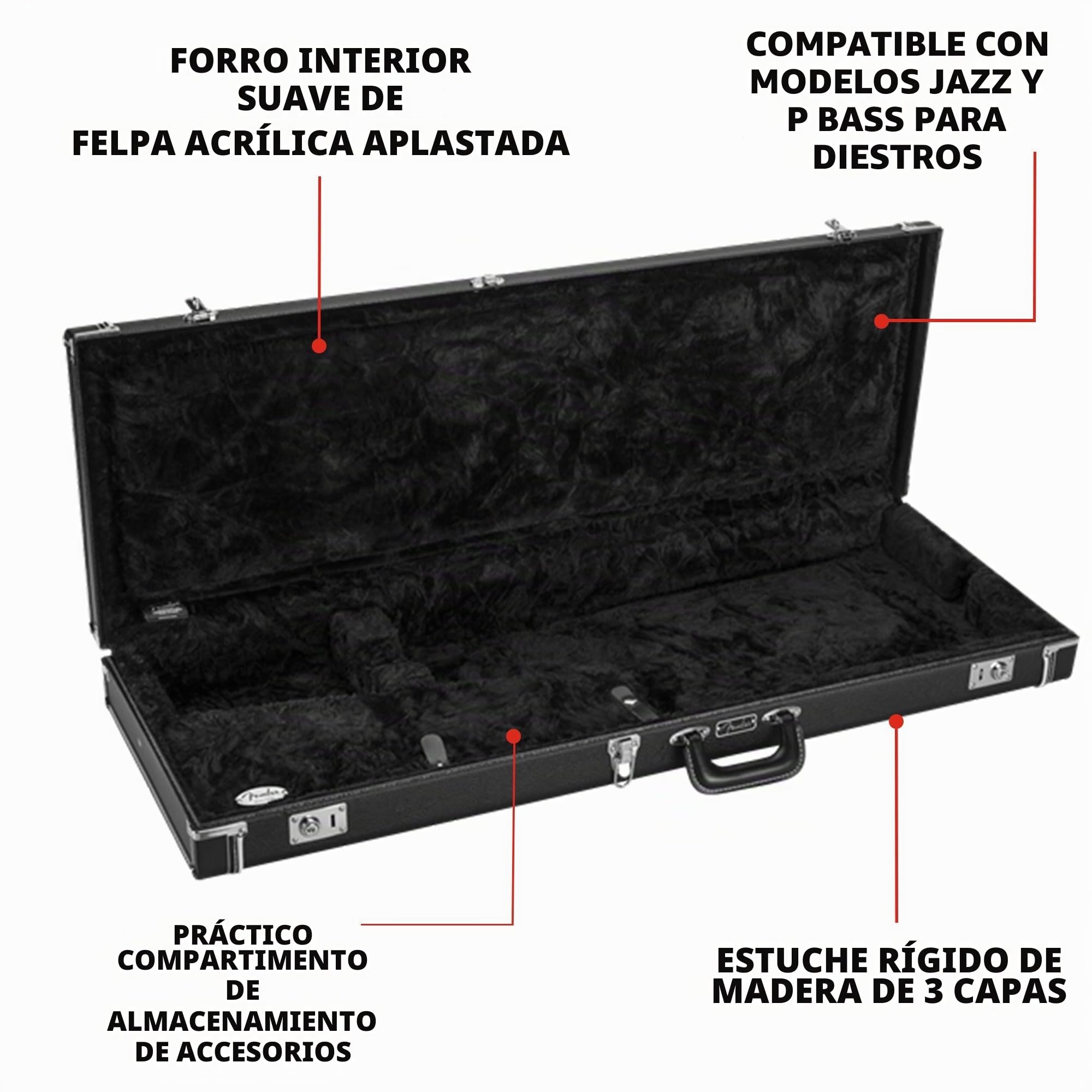 Fender Classic Series - Funda para bajo de precisión y bajo Jazz, Color Negro