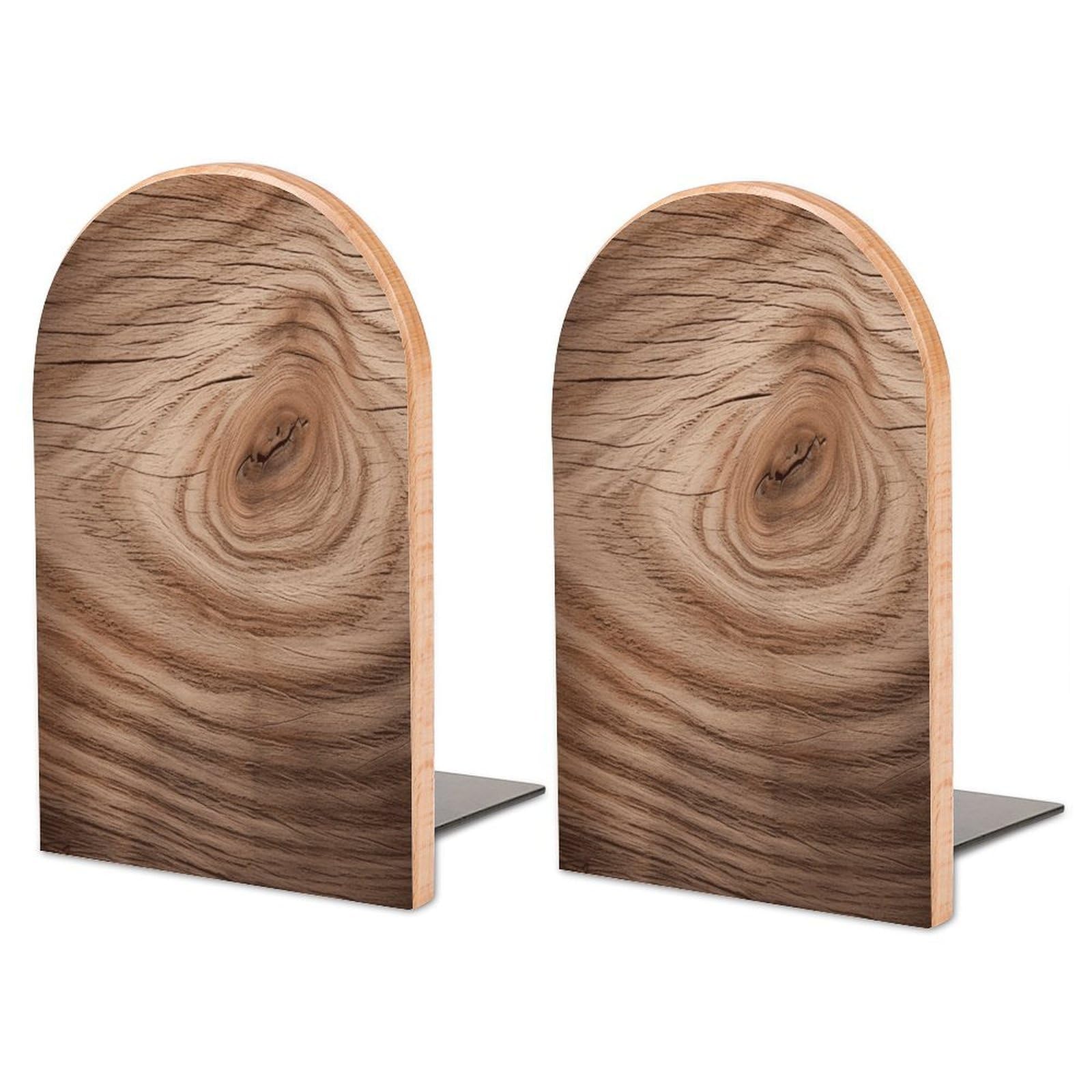 Wood Grain Wood Bookend for Shelves 1 Pair