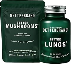 Betterbrand Better Lungs & Mushrooms Bundle - Daily Respiratory Health Supplement & Mushroom Gummies to Support Gut Health Bundle