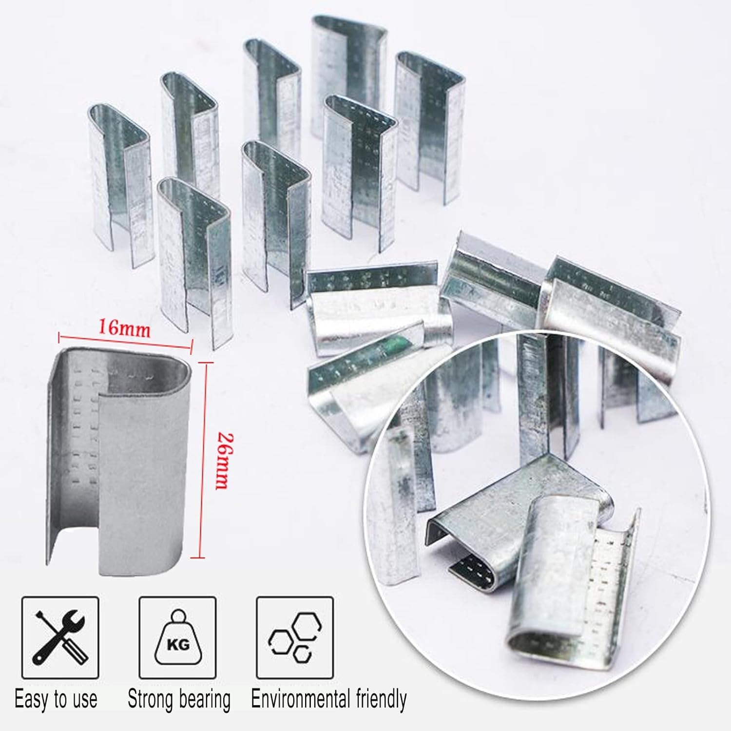 Manuelles PET/PP Umreifungswerkzeug, 100m PET-Band, 100 Metallverschlüsse, Spanner & Verschließer