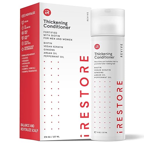 iRESTORE Acondicionador de cabello biotina para cabello seco dañado, bueno para el crecimiento del cabello fino, acondicionador voluminizador y