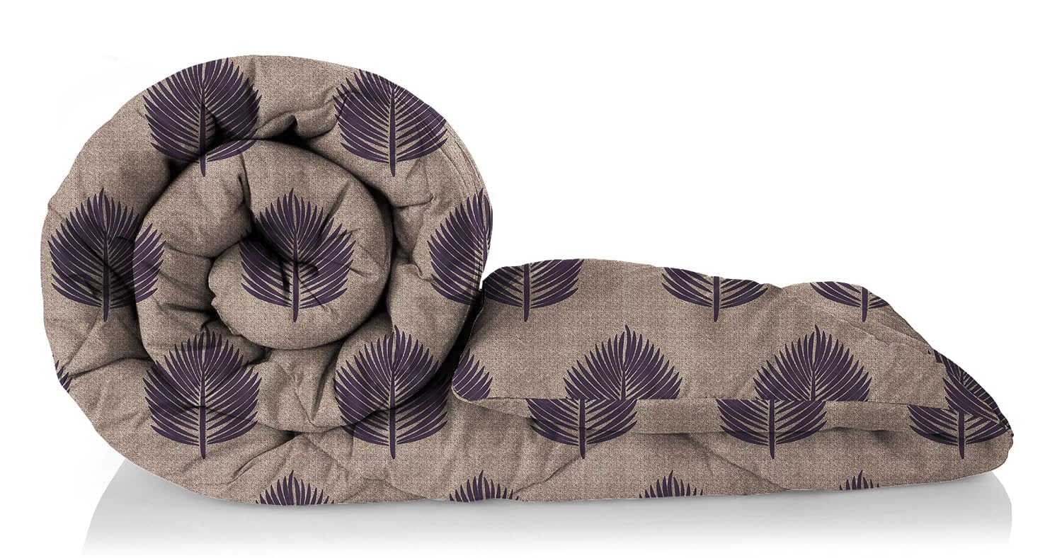 HOMEKART Super Soft Floral Printed Reversible Single Bed Comforter| Ac Blanket/Quilt |Light Weight & Breathable (90x60 Inches, Brown)-image-19