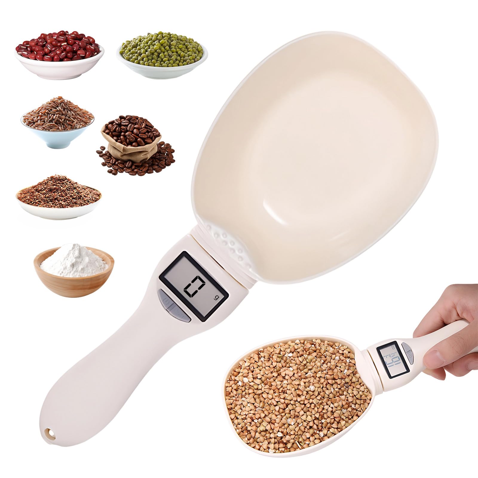 Digital Measuring Spoon Weighing Scoop Scale 800g/5g with LCD Display