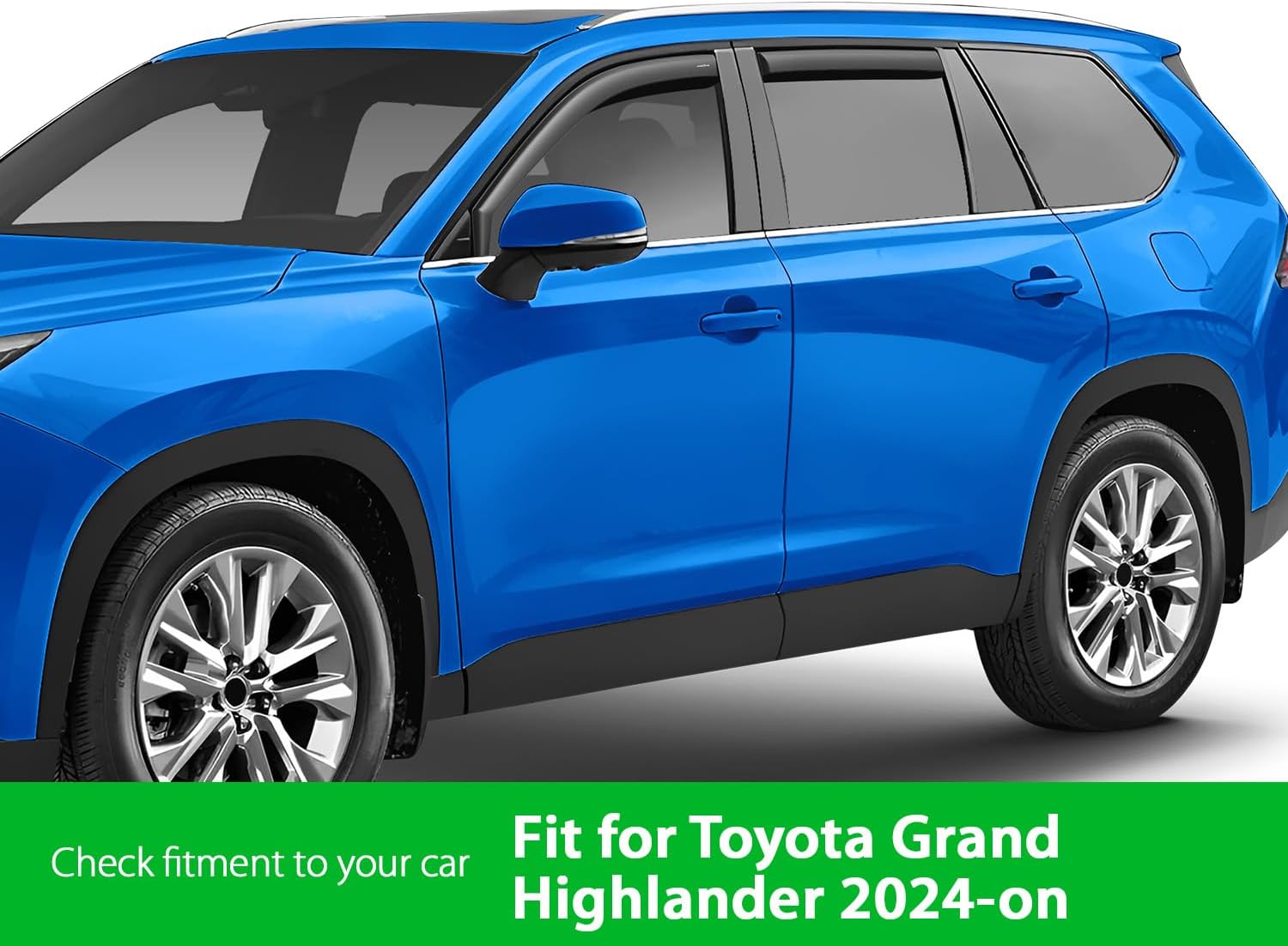 Goodyear Shatterproof in-Channel Window Deflectors for Toyota Grand Highlander 2024-2026, Rain Guards, Window Visors for Cars, Vent Deflector, Car Accessories, 4 pcs - GY007994