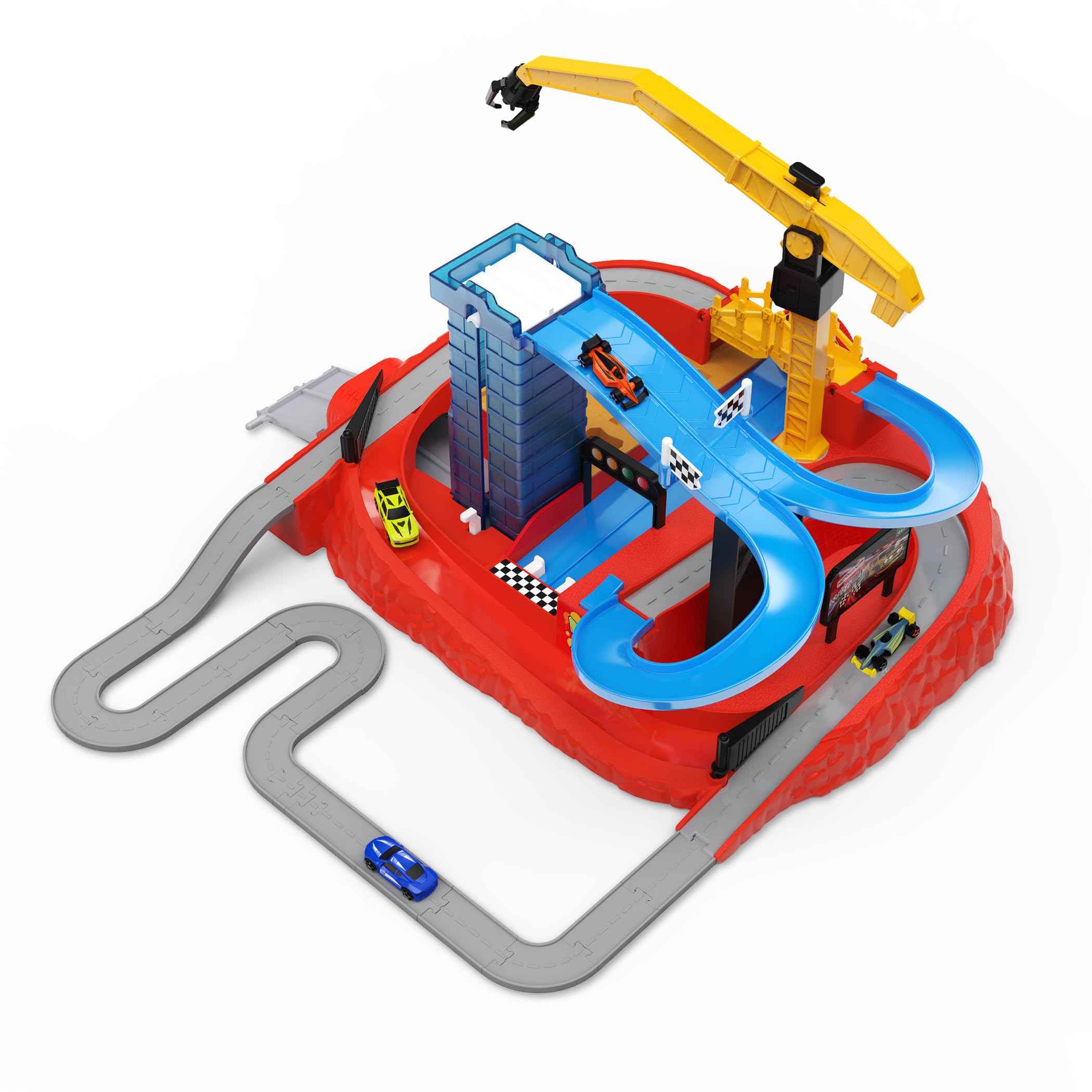 Driven by Battat  DRIVEN by Battat  27Pc City Racer Playset for Kids  4 Exclusive Race Cars Included  Claw, Tower, Ramps, Bullseye & More  3 Years +  Pocket Junkyard Street Racers (27pc)