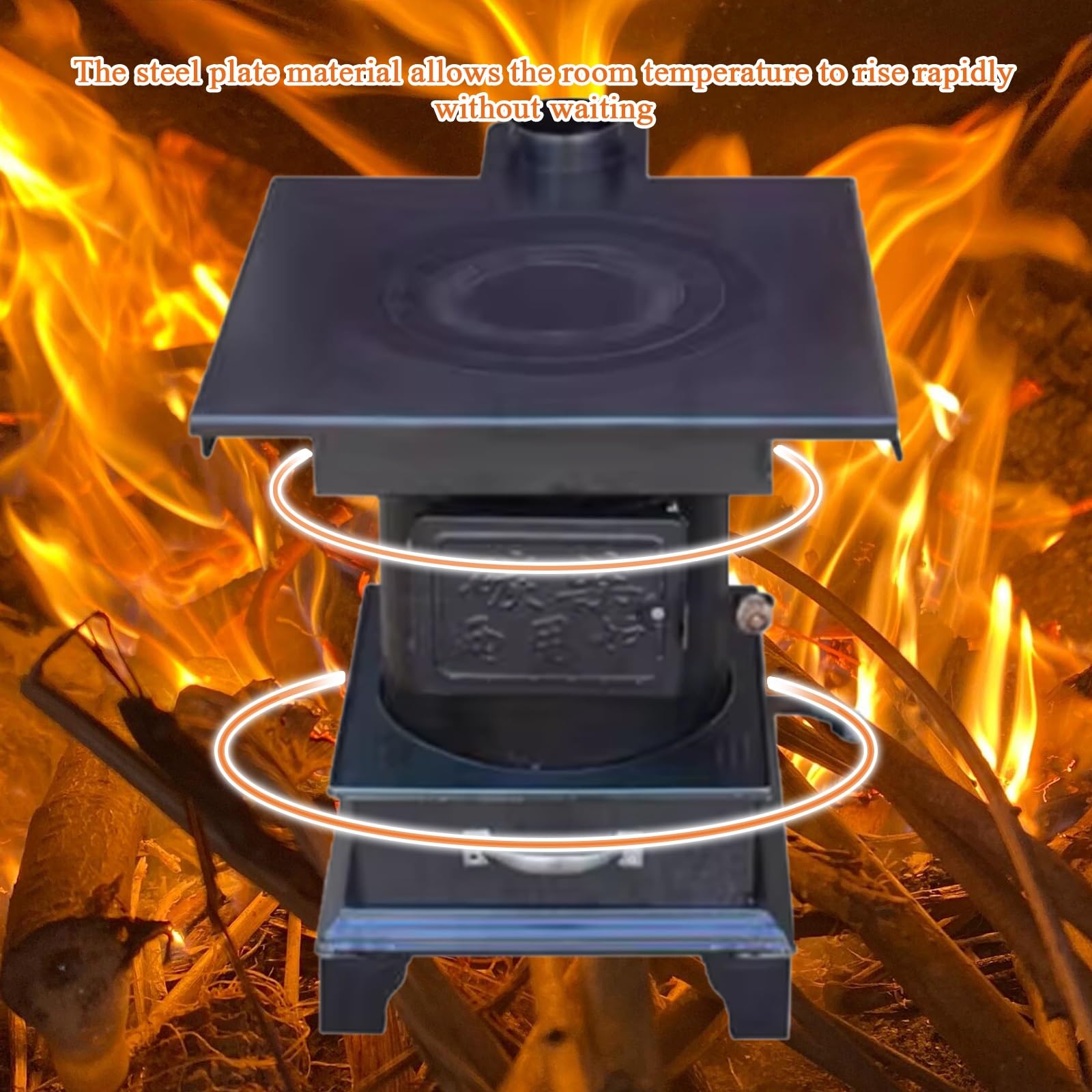 Stufe A Pellet For Il Riscaldamento Domestico, Stufa A Legna For Interni, Fornisce Riscaldamento Rapido E Cenere Facile Da Pulire, Molteplici Combustibili Solidi For Cucinare, Acqua Bollente