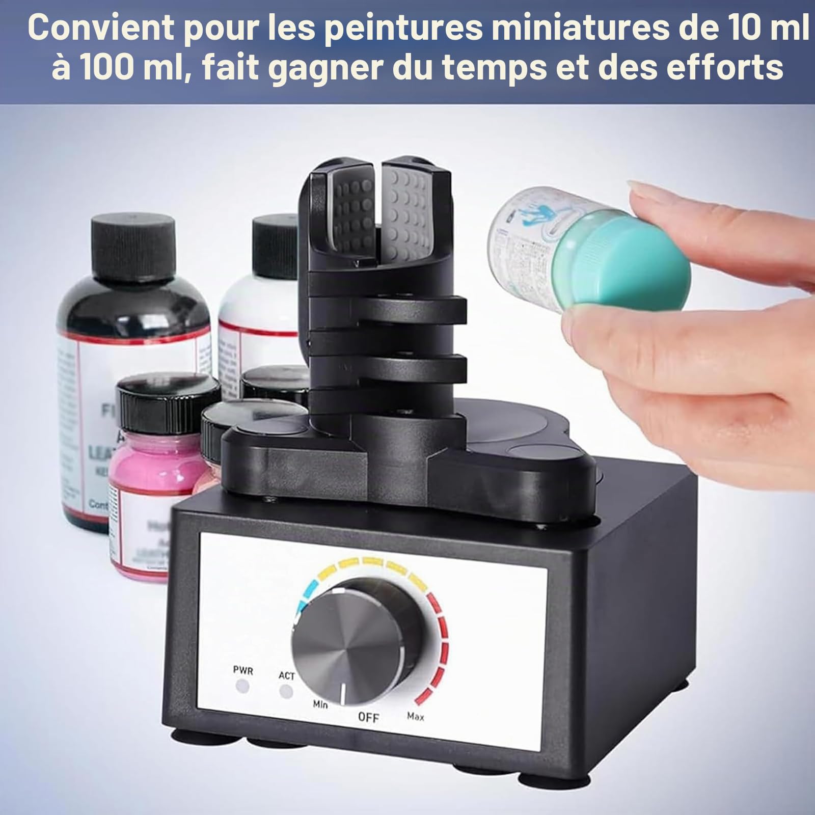 MObyat Mélangeur de Peinture, agitateur Vortex de Laboratoire, réglage à 3 Vitesses, mélange de Couleurs de pigments/Rotation de Peinture à Grande Vitesse, pour Laboratoire, Vernis à Ongles