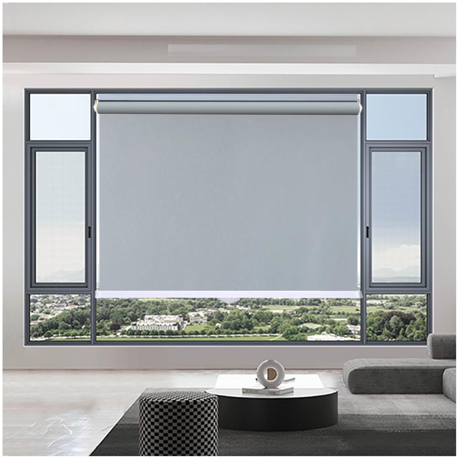 99% Blackout Roller Shades, Sunshade Roller Blinds No Drilling, Window Roller Shades, Sunscreen Privacy Blinds, Blackout Curtains 32–150cm Width,grey-68x125cm/27 * 49in