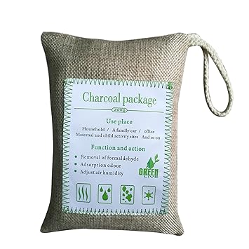 Air Purifying Bag Odor Eli nator Color Changing Indication Activated Bamboo Charcoal Remove Harmful Odorous ES for New House Car Furniture(Beige) -Layfoo